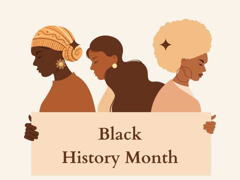 Illustration showing three Black women