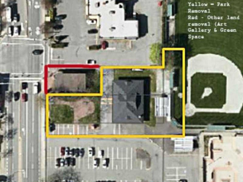 the photo shows highlighted area that will make the RCMP detachment facilitiy