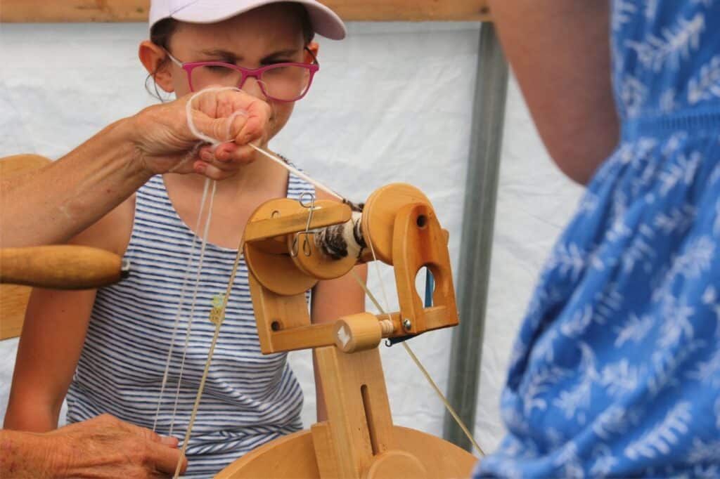 wool being spun
