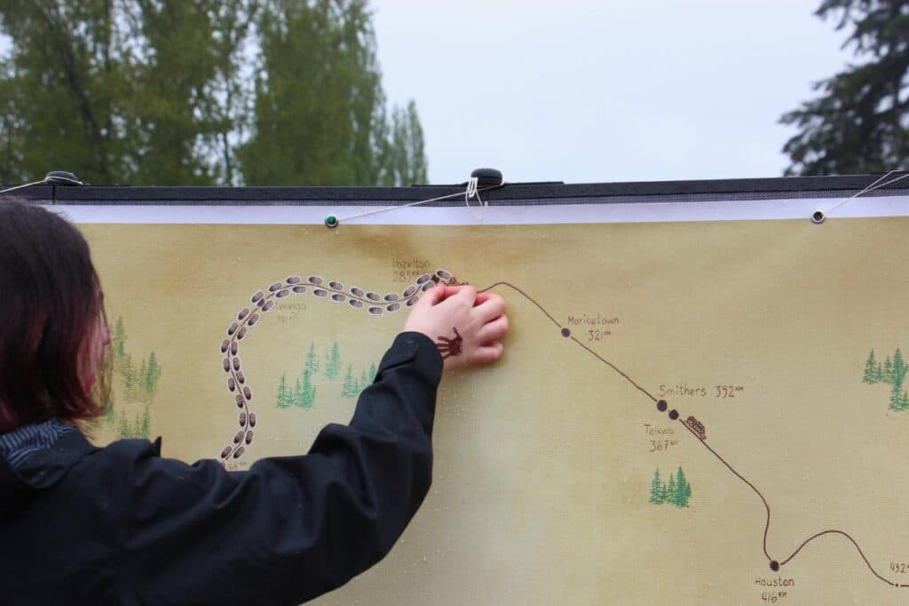 map shows distance walked