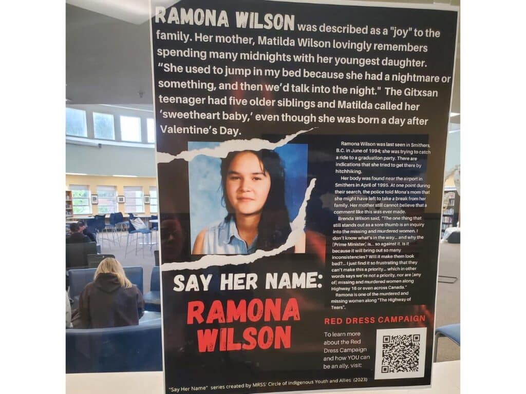 poster on library window 
